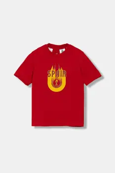 adidas Performance tricou de bumbac pentru copii SPAIN culoarea rosu, cu imprimeu, JZ9003 imagine