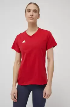 adidas Performance tricou Entrada 22 HC0441 femei, culoarea rosu imagine
