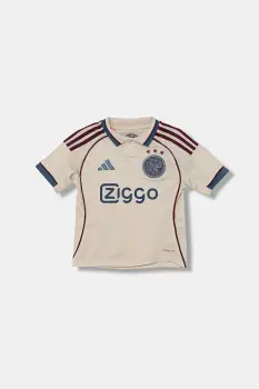 adidas Performance tricou polo copii AJAX culoarea bej, cu imprimeu, JI9572 imagine