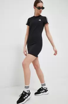 adidas rochie culoarea negru, mini, mulata imagine