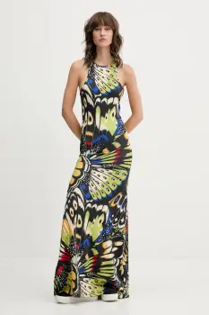 adidas rochie x Farm Rio culoarea negru, maxi, mulata, JL8610 imagine