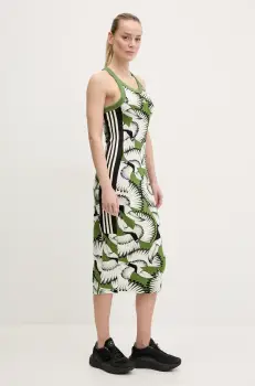 adidas rochie x Farm Rio culoarea verde, mini, mulata, JD6314 imagine