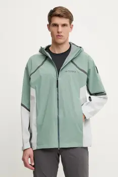 adidas TERREX geaca de ploaie x National Geographic culoarea verde, JD5835 imagine