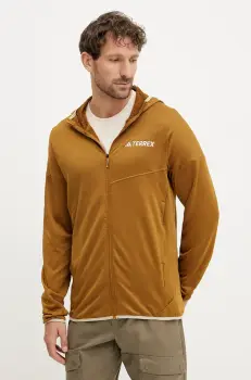 adidas TERREX hanorac Xperior culoarea verde, cu gluga, neted, JC9607 imagine