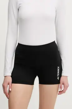 adidas TERREX pantaloni scurti culoarea negru, cu imprimeu, high waist, JF1261 imagine