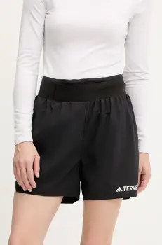 adidas TERREX pantaloni scurti sport Xperior culoarea negru, cu imprimeu, high waist, JF1255 imagine