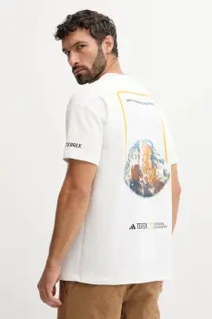 adidas TERREX tricou culoarea alb, cu imprimeu, KC5417 imagine