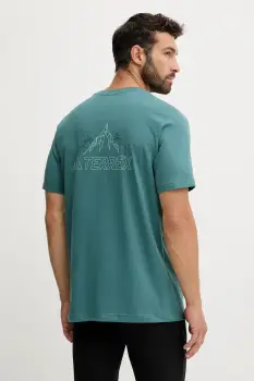 adidas TERREX tricou sport culoarea verde, cu imprimeu, JW3560 imagine