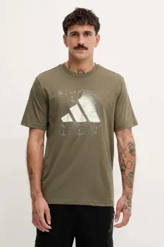 adidas tricou Climacool City Tech culoarea verde, cu imprimeu, JM6455 imagine