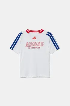 adidas tricou copii culoarea alb, cu imprimeu, JW7418 imagine