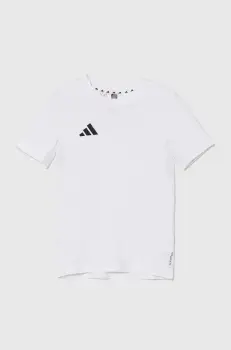 adidas tricou copii J TEAM TEE culoarea alb, neted, IT5056 imagine
