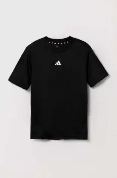 adidas tricou copii J TR-ES T culoarea negru, neted, IV9576 imagine