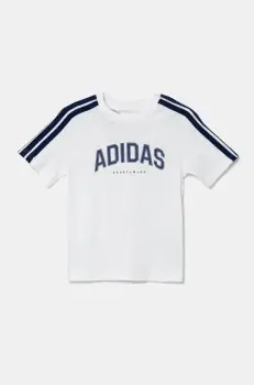 adidas tricou de bumbac pentru copii culoarea alb, cu imprimeu, JI6674 imagine