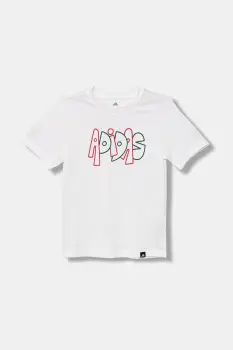 adidas tricou de bumbac pentru copii culoarea alb, cu imprimeu, JV5245 imagine