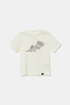 adidas tricou de bumbac pentru copii culoarea bej, cu imprimeu, JV5074 imagine