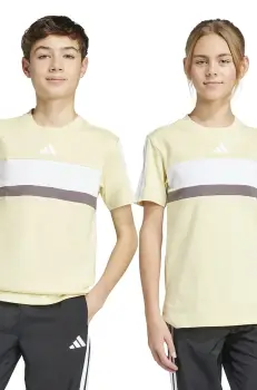 adidas tricou de bumbac pentru copii culoarea galben, cu imprimeu, JC6661 imagine