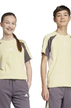 adidas tricou de bumbac pentru copii culoarea galben, cu imprimeu, JC9308 imagine