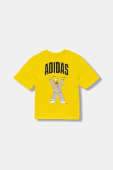 adidas tricou de bumbac pentru copii culoarea galben, cu imprimeu, JM0818 imagine
