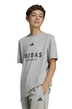 adidas tricou de bumbac pentru copii culoarea gri, cu imprimeu, JC7641 imagine