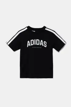adidas tricou de bumbac pentru copii culoarea negru, cu imprimeu, JL6139 imagine