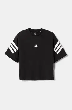 adidas tricou de bumbac pentru copii culoarea negru, cu imprimeu, JN8092 imagine