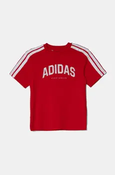 adidas tricou de bumbac pentru copii culoarea rosu, cu imprimeu, JI6673 imagine