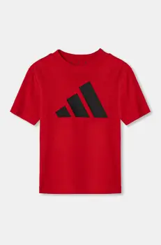 adidas tricou de bumbac pentru copii culoarea rosu, cu imprimeu, JN8007 imagine