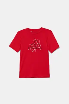 adidas tricou de bumbac pentru copii culoarea rosu, cu imprimeu, JV5103 imagine