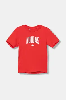 adidas tricou de bumbac pentru copii culoarea rosu, cu imprimeu, JV5194 imagine