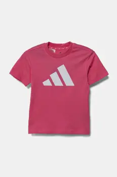 adidas tricou de bumbac pentru copii culoarea roz, cu imprimeu, JC9718 imagine