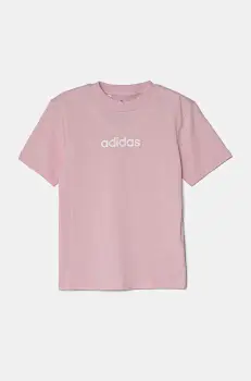 adidas tricou de bumbac pentru copii culoarea roz, cu imprimeu, JC9750 imagine