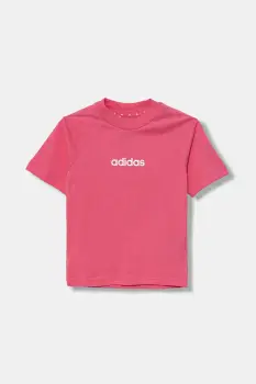adidas tricou de bumbac pentru copii culoarea roz, cu imprimeu, JV9969 imagine