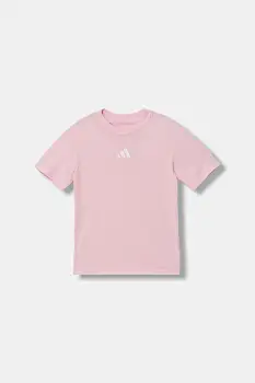 adidas tricou de bumbac pentru copii culoarea roz, cu imprimeu, JW0004 imagine