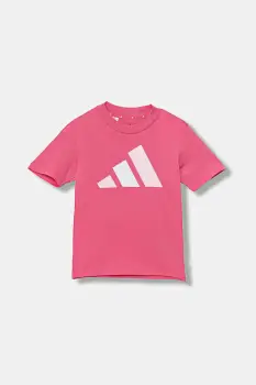 adidas tricou de bumbac pentru copii culoarea roz, cu imprimeu, JY0299 imagine