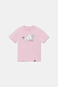 adidas tricou de bumbac pentru copii culoarea roz, cu imprimeu, JY4949 imagine