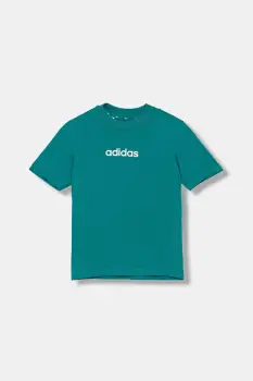 adidas tricou de bumbac pentru copii culoarea turcoaz, cu imprimeu, JV7541 imagine