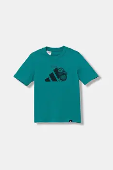 adidas tricou de bumbac pentru copii culoarea verde, cu imprimeu, JV5253 imagine