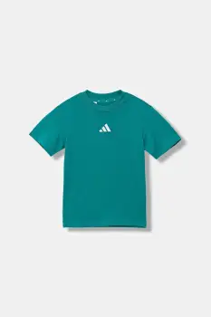 adidas tricou de bumbac pentru copii culoarea verde, cu imprimeu, JW0005 imagine