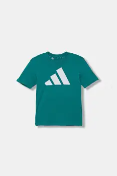 adidas tricou de bumbac pentru copii culoarea verde, cu imprimeu, JW2415 imagine