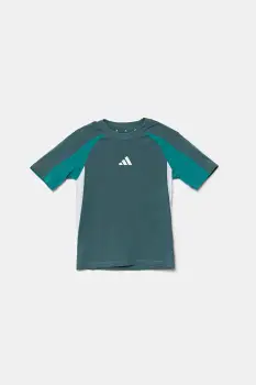adidas tricou de bumbac pentru copii culoarea verde, cu imprimeu, JW4966 imagine