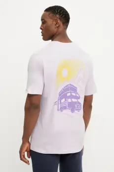 adidas tricou din bumbac 0 barbati, culoarea violet, cu imprimeu, IK3065 imagine