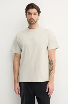 adidas tricou din bumbac ALL SZN barbati, culoarea bej, cu imprimeu, JI6403 imagine