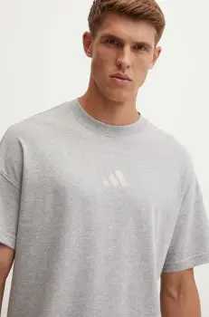 adidas tricou din bumbac All SZN barbati, culoarea gri, melanj, IY4138 imagine