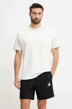 adidas tricou din bumbac ALL SZN CB Colorblock barbati, culoarea bej, cu imprimeu, JJ3679 imagine