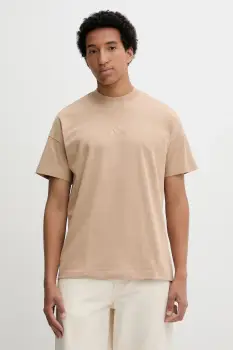 adidas tricou din bumbac All SZN culoarea bej, uni, JX5083 imagine