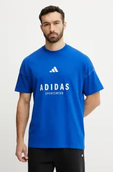 adidas tricou din bumbac ALL SZN Graphic barbati, cu imprimeu, JJ3661 imagine