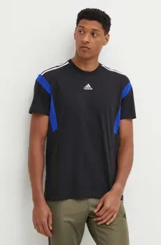 adidas tricou din bumbac barbati, culoarea negru, cu imprimeu, JJ1532 imagine