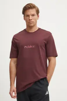 adidas tricou din bumbac Camo barbati, culoarea rosu, cu imprimeu, JN1404 imagine