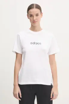 adidas tricou din bumbac Camo femei, culoarea bej, JN1400 imagine