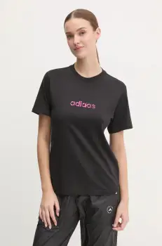 adidas tricou din bumbac Camo femei, culoarea negru, JN1401 imagine